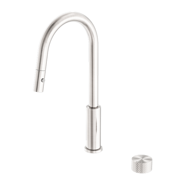 Nero Opal Progressive Pull Out Kitchen Mixer - Brushed Nickel