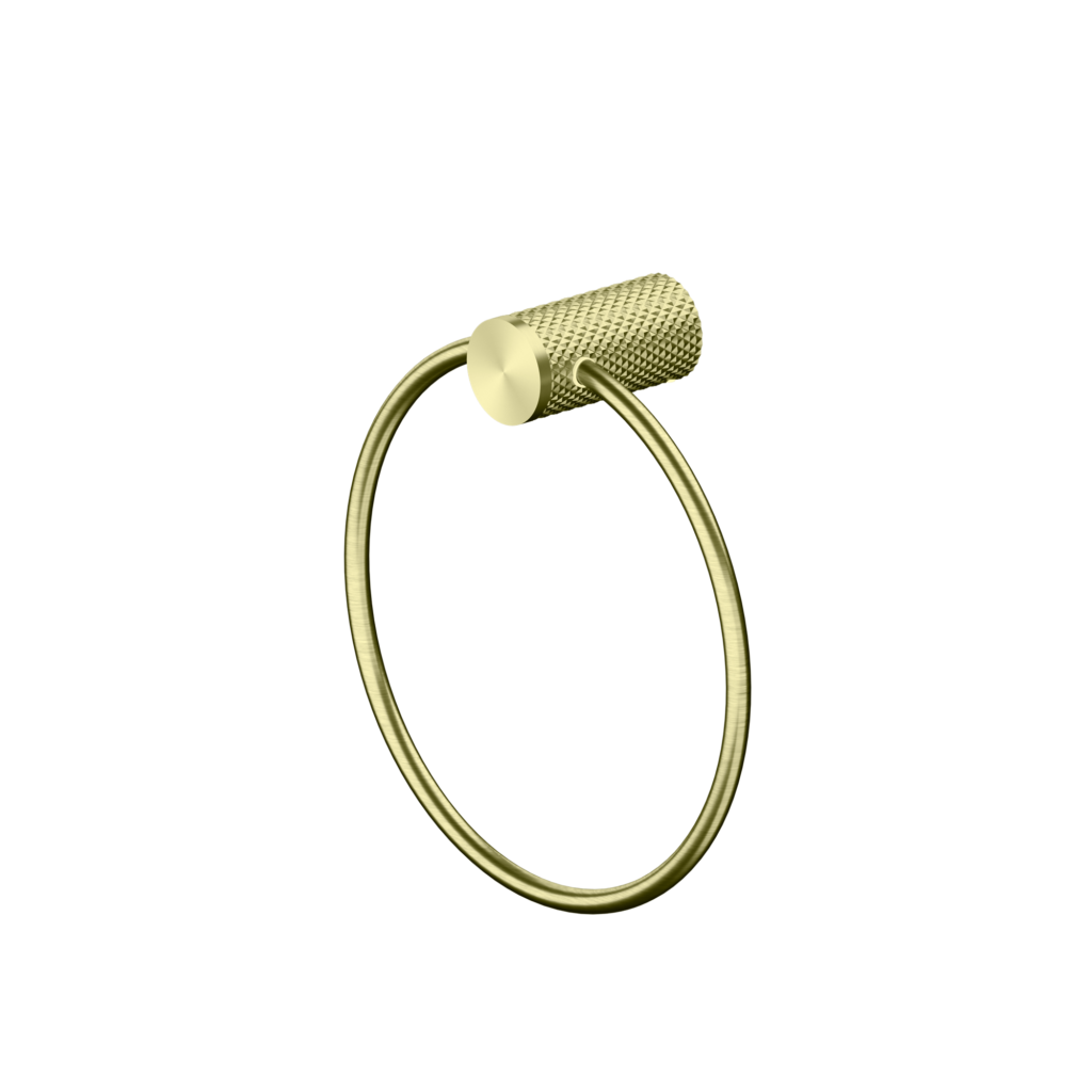 Nero Opal Towel Ring - Brushed Gold