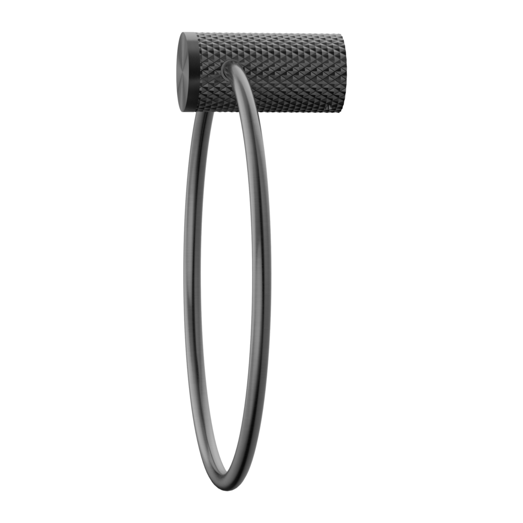 Nero Opal Towel Ring - Graphite Gunmetal Grey - Wellsons