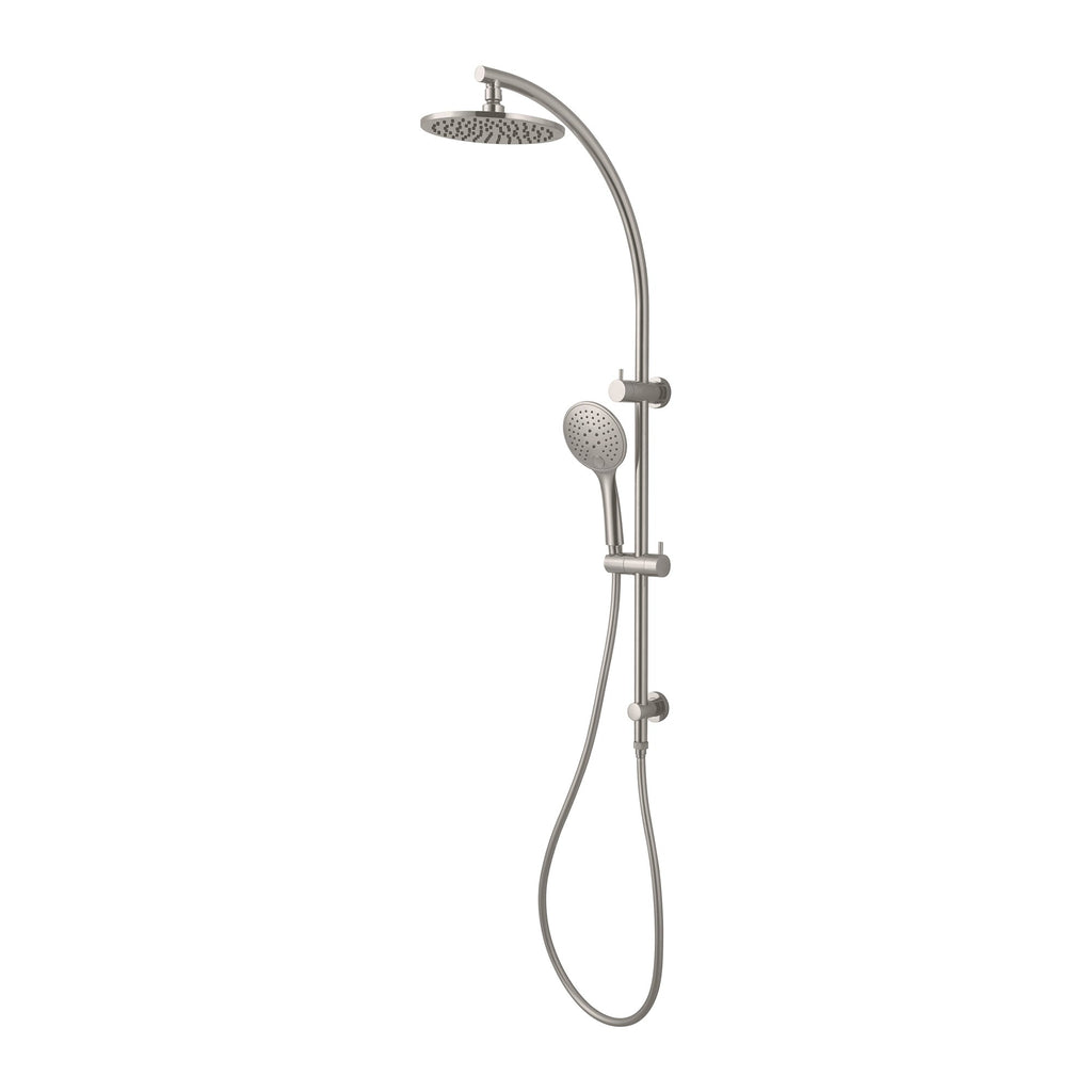 Nero Dolce Combination Overhead and Handshower on Column - Brushed Nickel