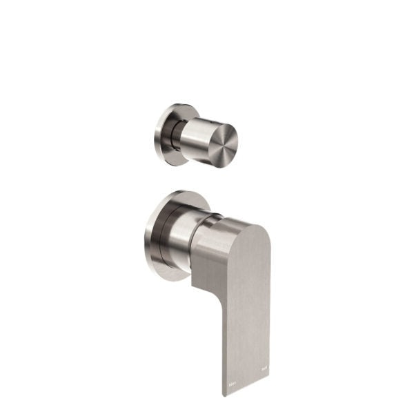 Nero Bianca Shower / Bath Mixer with Diverter (Separate Backplates) - Brushed Nickel