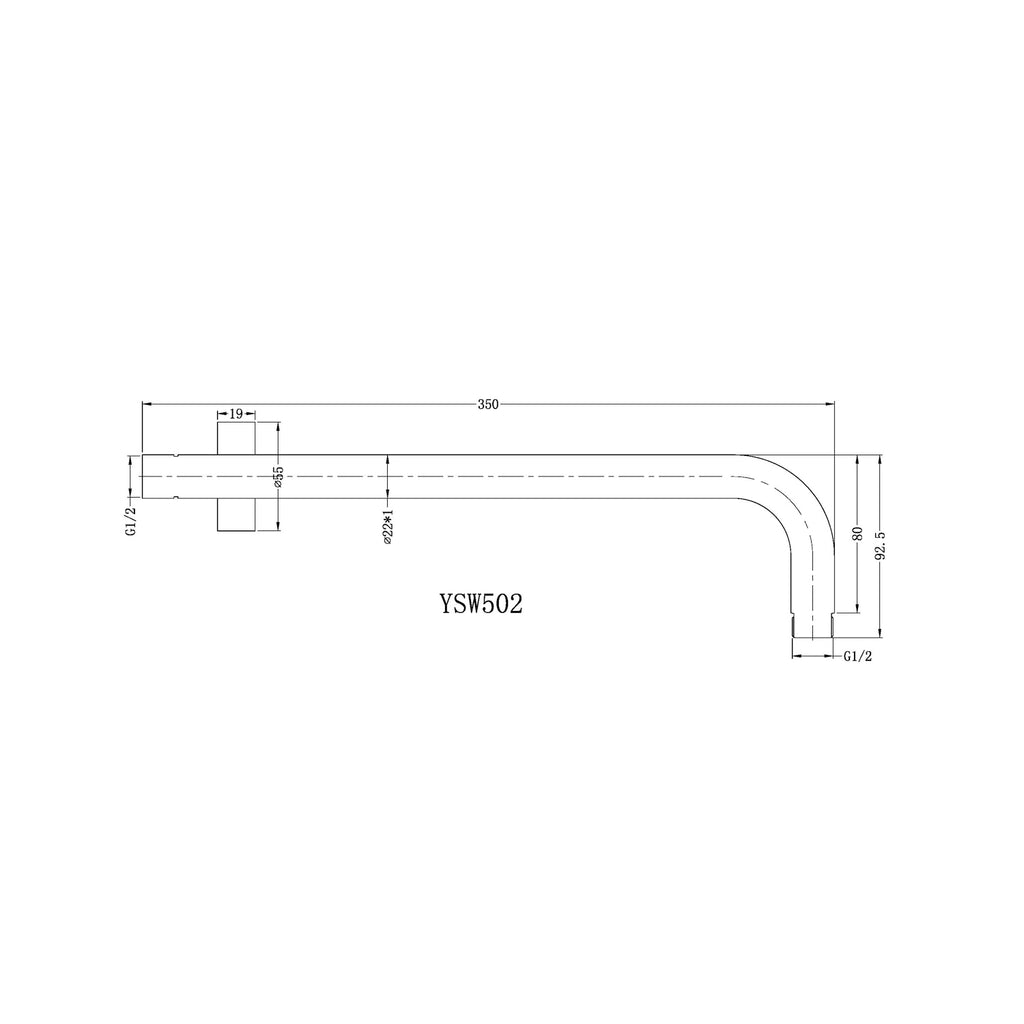 Nero Round Wall Shower Arm - Matte Black - Wellsons