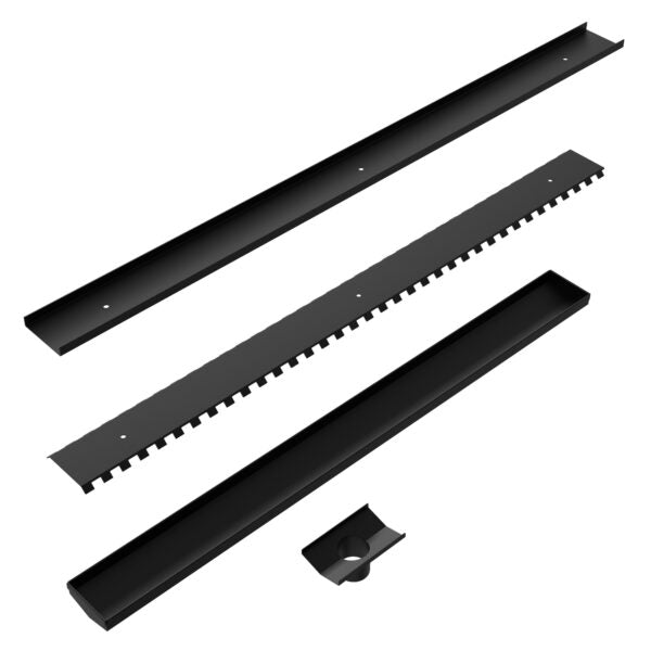 Nero Tile Insert V Channel Floor Waste 50mm Outlet - Matte Black