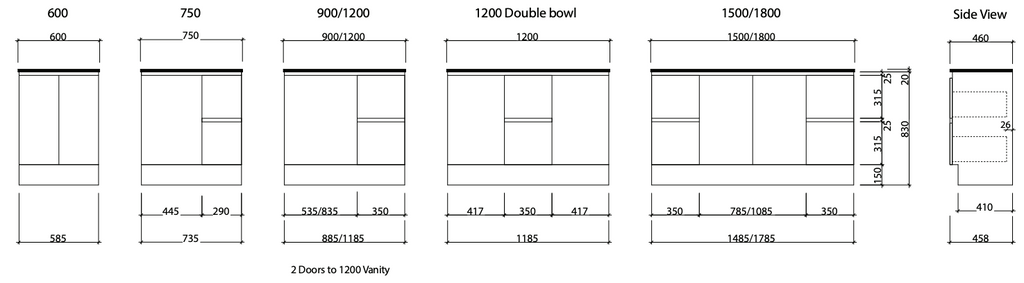 Timberline Nevada Floor Standing Vanity with Alpha Ceramic Top - Wellsons