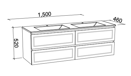 Timberline Nevada Plus Classic Wall Hung Vanity with Above Counter Basin - Wellsons