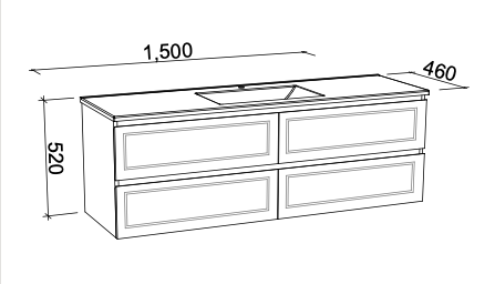 Timberline Nevada Plus Classic Wall Hung Vanity with Above Counter Basin - Wellsons