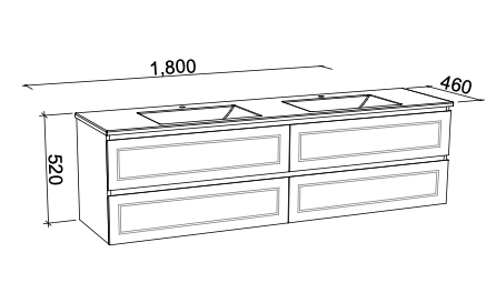 Timberline Nevada Plus Classic Wall Hung Vanity with Above Counter Basin - Wellsons