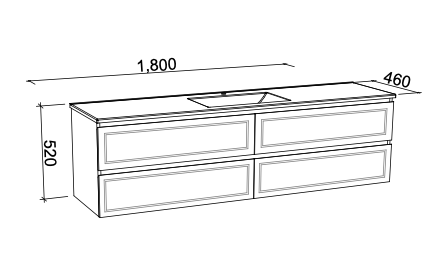 Timberline Nevada Plus Classic Wall Hung Vanity with Above Counter Basin - Wellsons