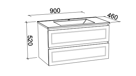 Timberline Nevada Plus Classic Wall Hung Vanity with Above Counter Basin - Wellsons