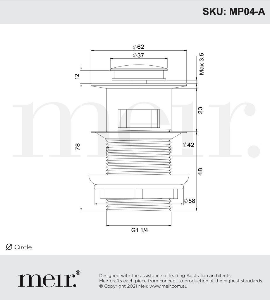 Meir Basin Pop Up Waste 32mm - Brushed Nickel