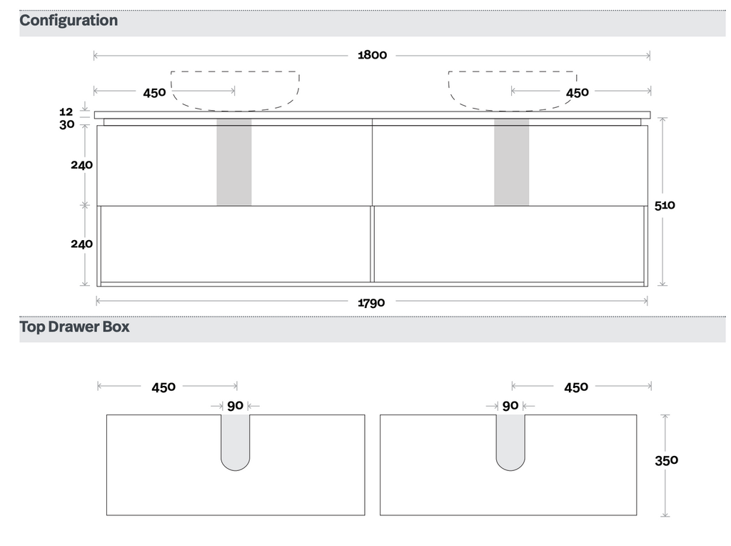 Marquis Oxford Wall Hung Vanity - Wellsons