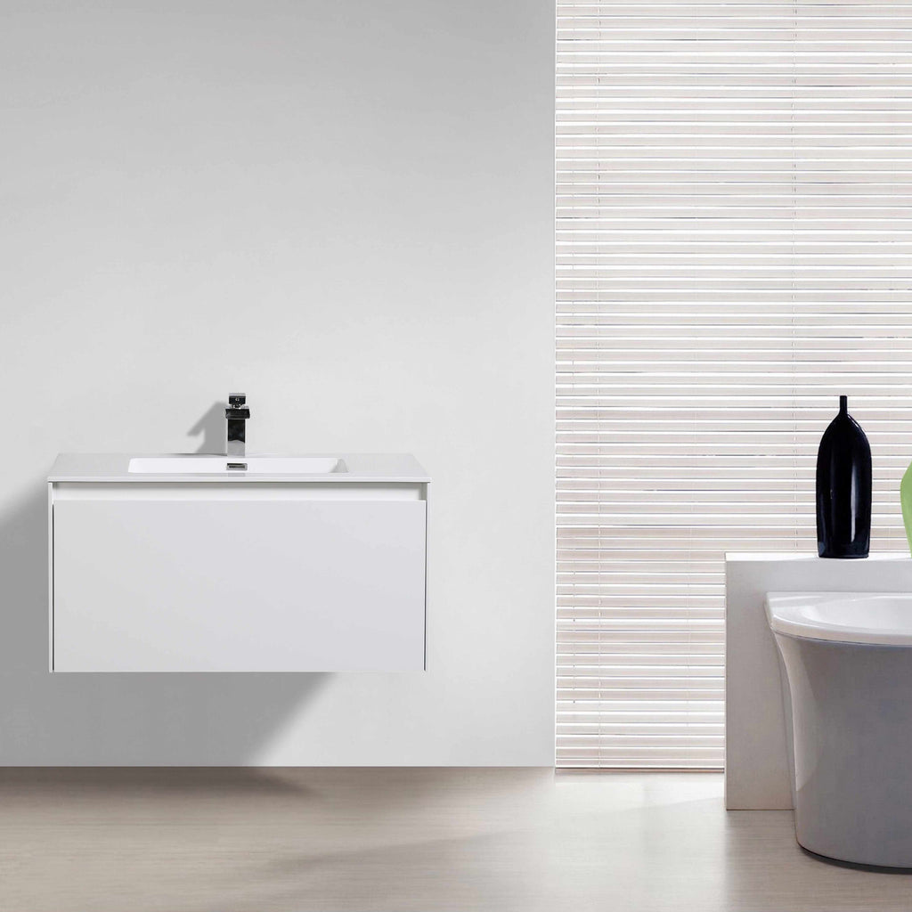 Belbagno Prado Wall Hung Vanity 1200mm - Gloss White