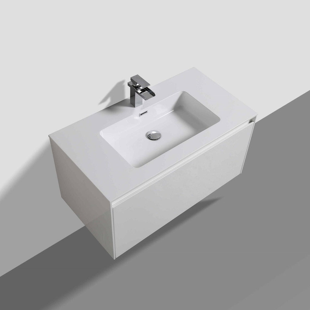 Belbagno Prado Wall Hung Vanity 1200mm - Gloss White
