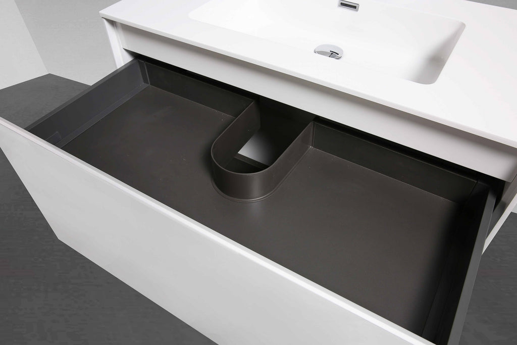 Belbagno Prado Wall Hung Vanity 1200mm - Gloss White