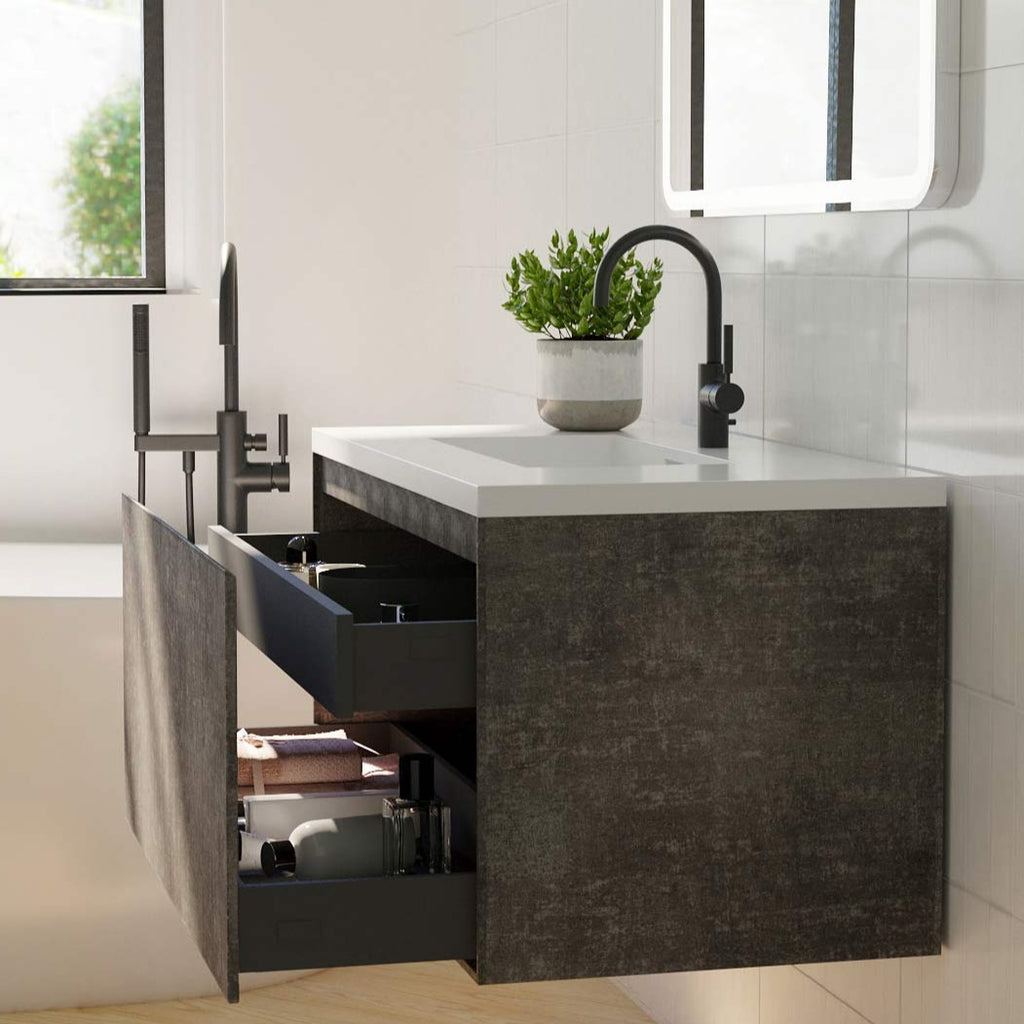 Belbagno Prado Wall Hung Vanity 900mm - Maple Oak
