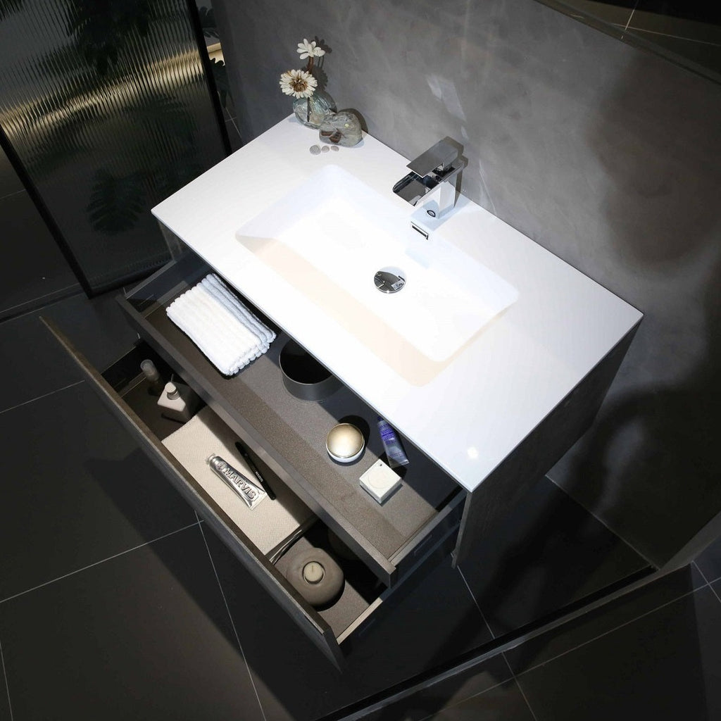 Belbagno Prado Wall Hung Vanity 900mm - Maple Oak