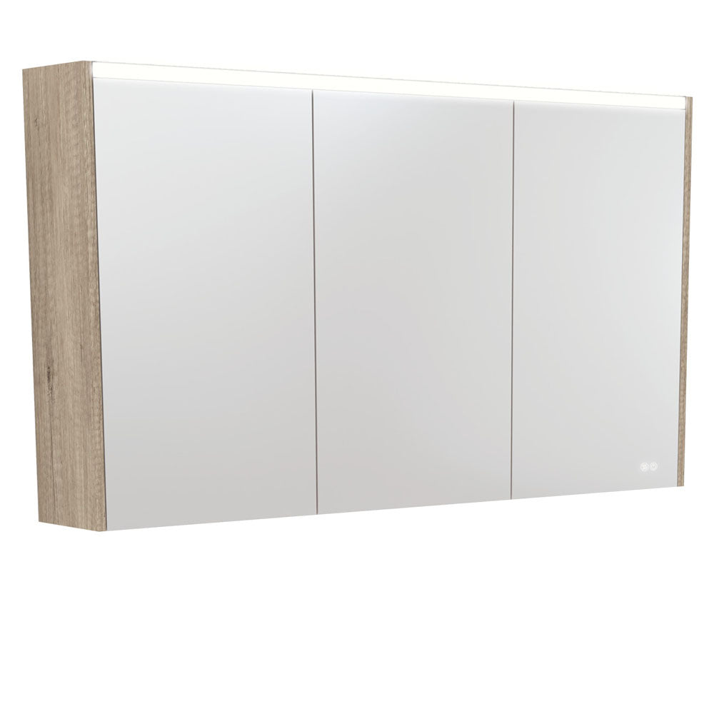 Fienza LED Mirror Cabinet with Side Panels 750mm - 1200mm - Scandi Oak