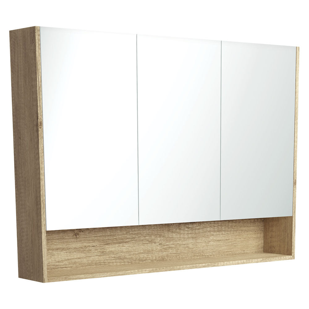 Fienza Mirror Cabinet with Display Shelf 750mm - 1200mm - Scandi Oak
