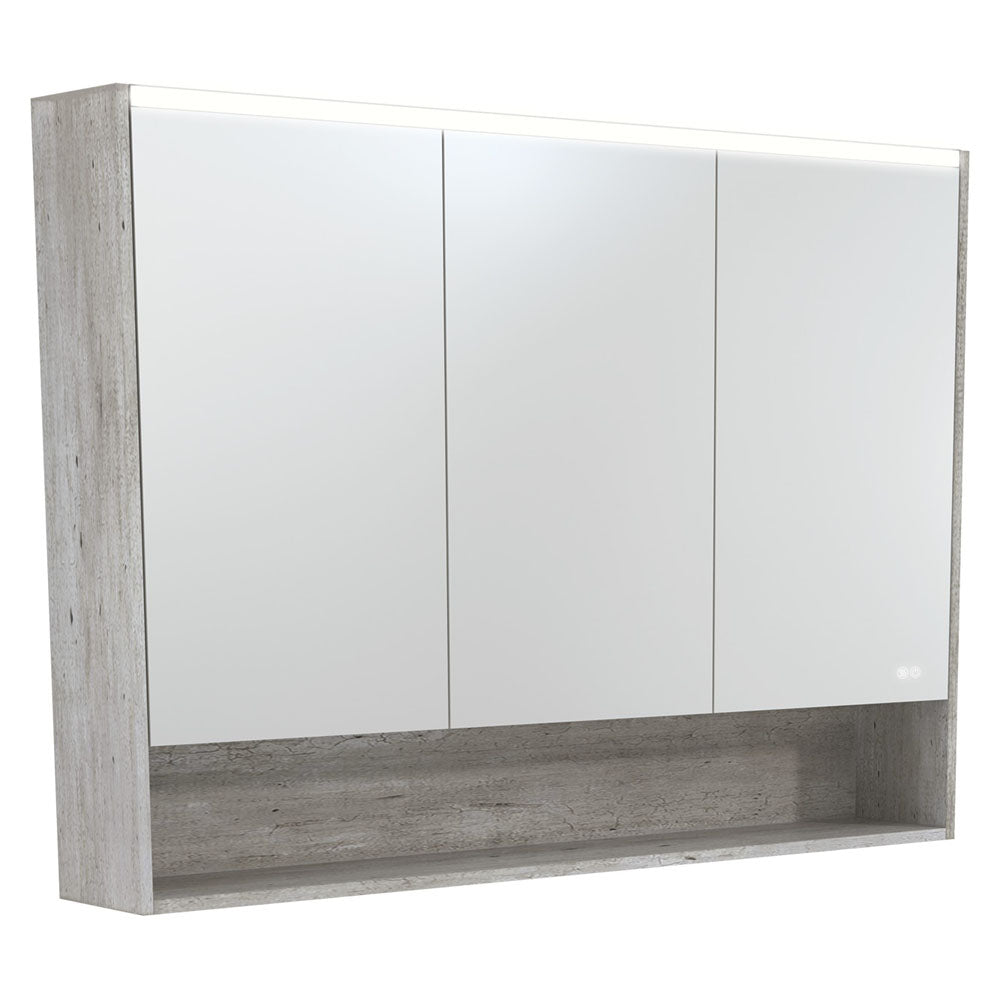 Fienza LED Mirror Cabinet with Display Shelf 750mm - 1200mm - Industrial