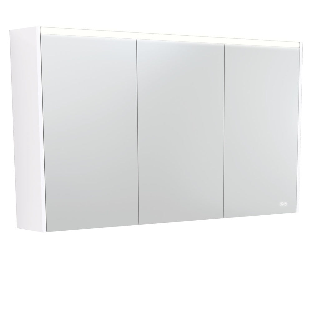 Fienza LED Mirror Cabinet with Side Panels 750mm - 1200mm - Satin White