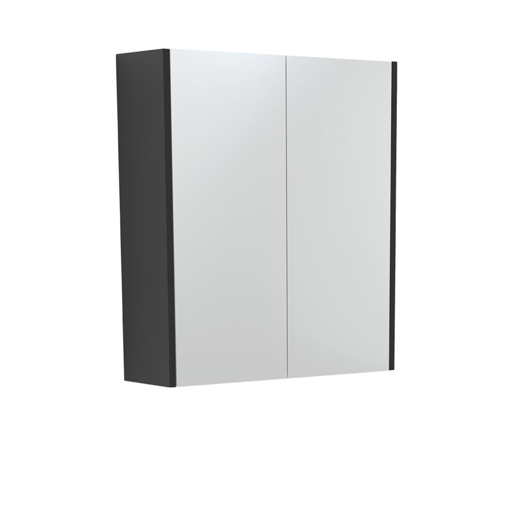 Fienza Mirror Cabinet with Black Satin Side Panels 600mm - 1500mm - Satin Black