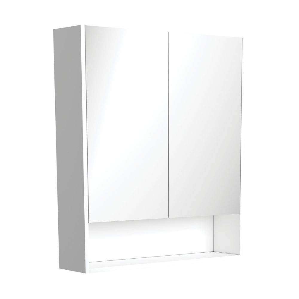 Fienza Mirror Cabinet with Display Shelf 750mm - 1200mm - Gloss White
