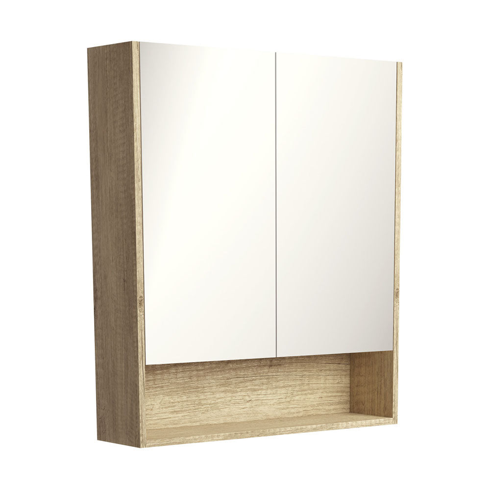 Fienza Mirror Cabinet with Display Shelf 750mm - 1200mm - Scandi Oak