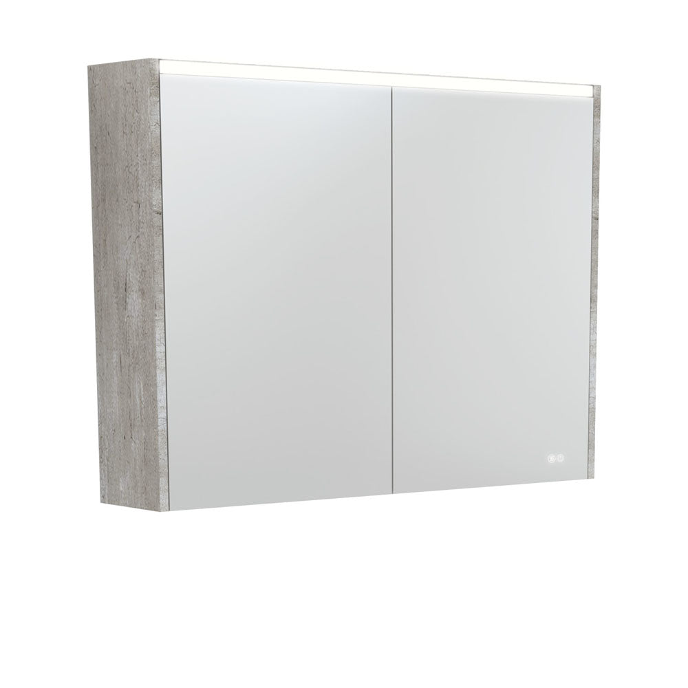 Fienza LED Mirror Cabinet with Side Panels 750mm - 1200mm - Industrial
