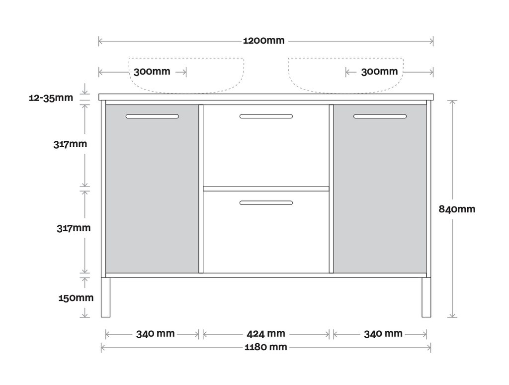 Marquis Palm Floor Standing Vanity - Wellsons