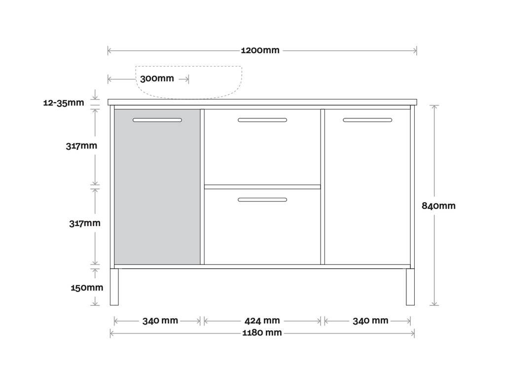 Marquis Palm Floor Standing Vanity - Wellsons