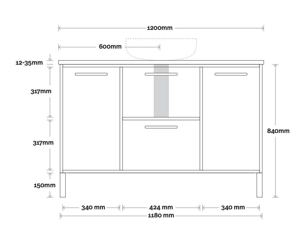 Marquis Palm Floor Standing Vanity - Wellsons
