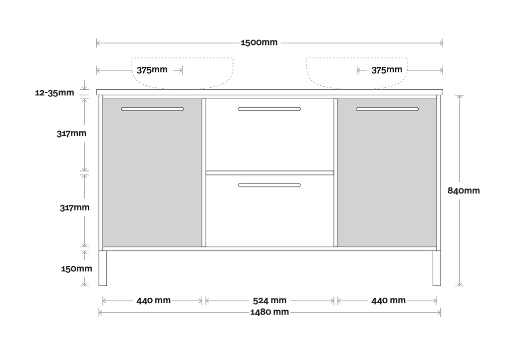 Marquis Palm Floor Standing Vanity - Wellsons