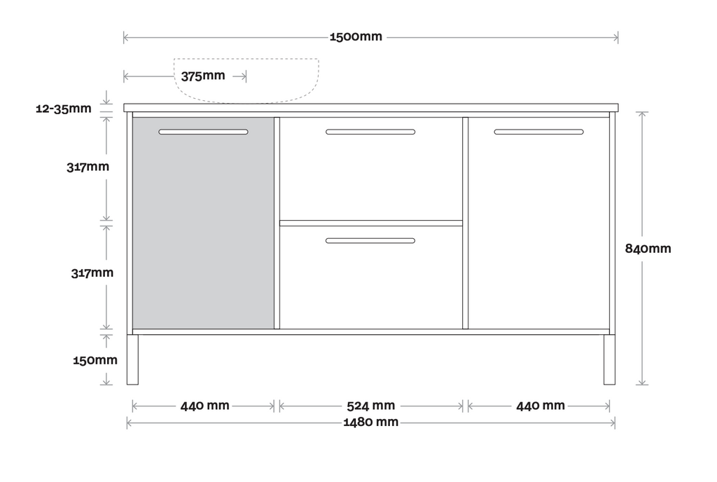 Marquis Palm Floor Standing Vanity - Wellsons