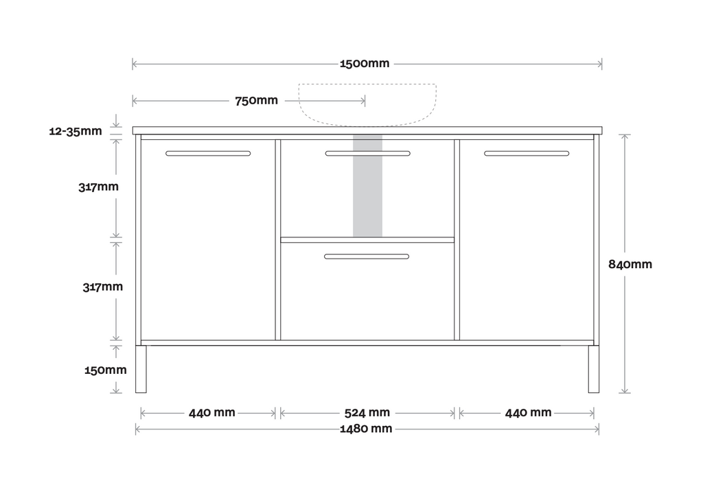 Marquis Palm Floor Standing Vanity - Wellsons