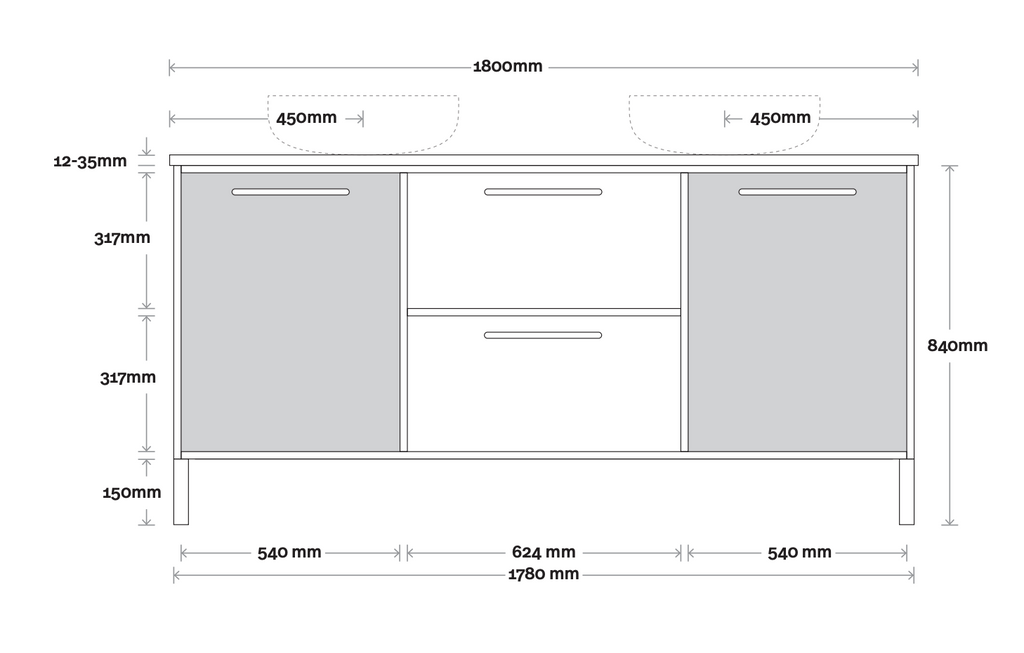Marquis Palm Floor Standing Vanity - Wellsons