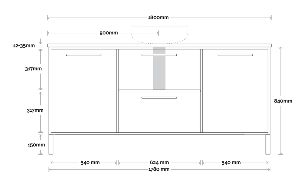 Marquis Palm Floor Standing Vanity - Wellsons
