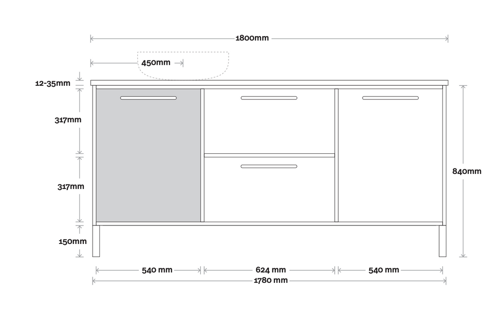 Marquis Palm Floor Standing Vanity - Wellsons