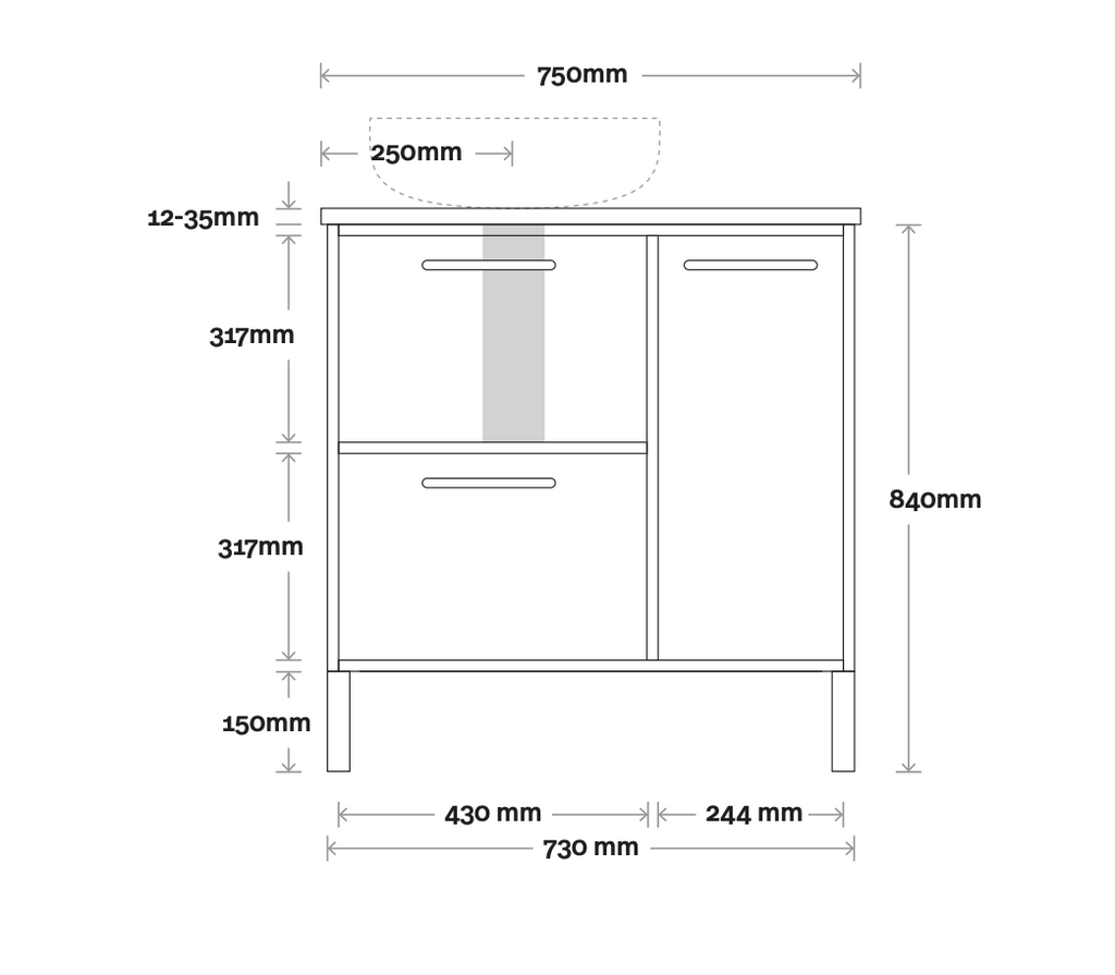 Marquis Palm Floor Standing Vanity - Wellsons