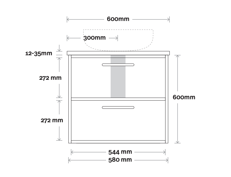 Marquis Palm Wall Hung Vanity - Wellsons