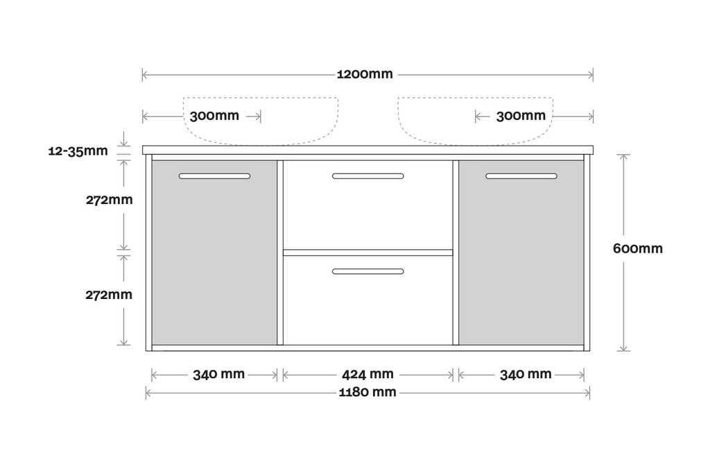 Marquis Palm Wall Hung Vanity - Wellsons