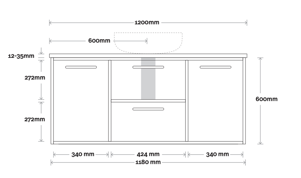 Marquis Palm Wall Hung Vanity - Wellsons