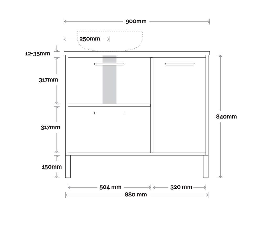 Marquis Palm Floor Standing Vanity - Wellsons