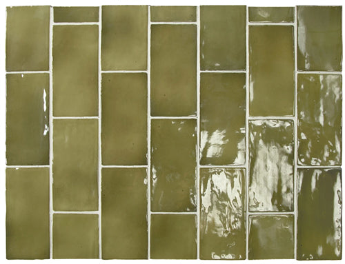 Palm Springs Green Gloss Subway Tile