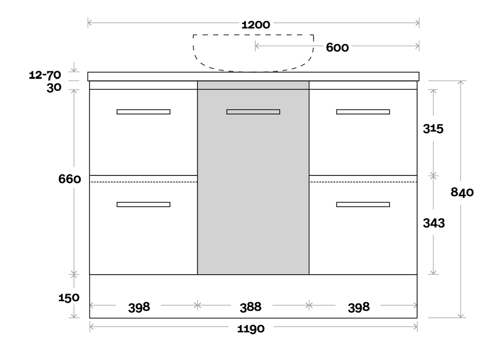 Marquis Phoenix Vanity with Solid Timber Top & Basin Floor Standing Vanity - Wellsons