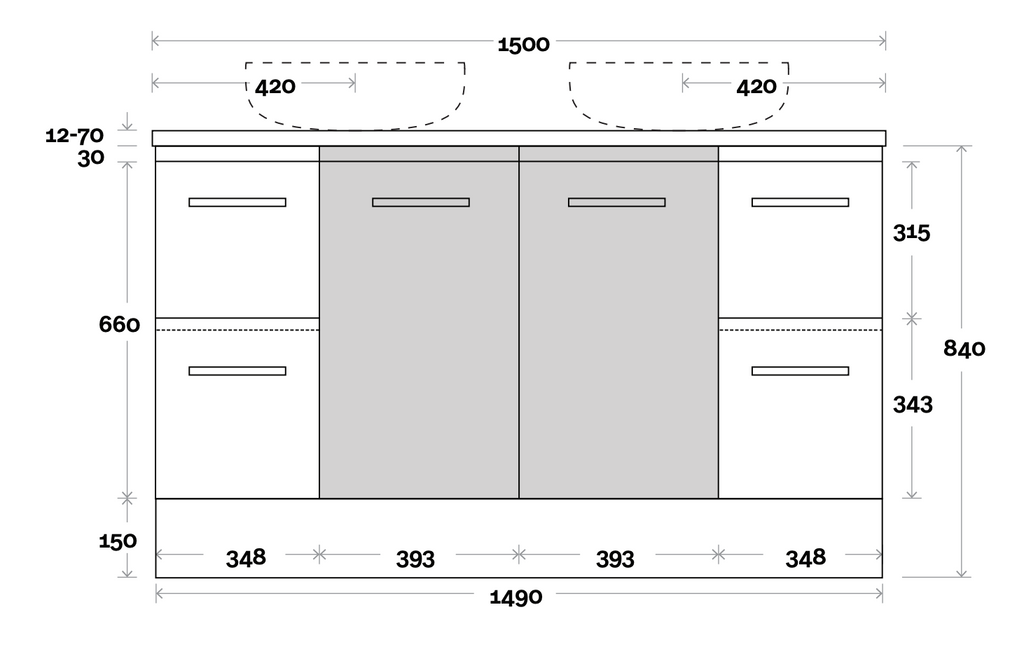 Marquis Phoenix Vanity with Solid Timber Top & Basin Floor Standing Vanity - Wellsons