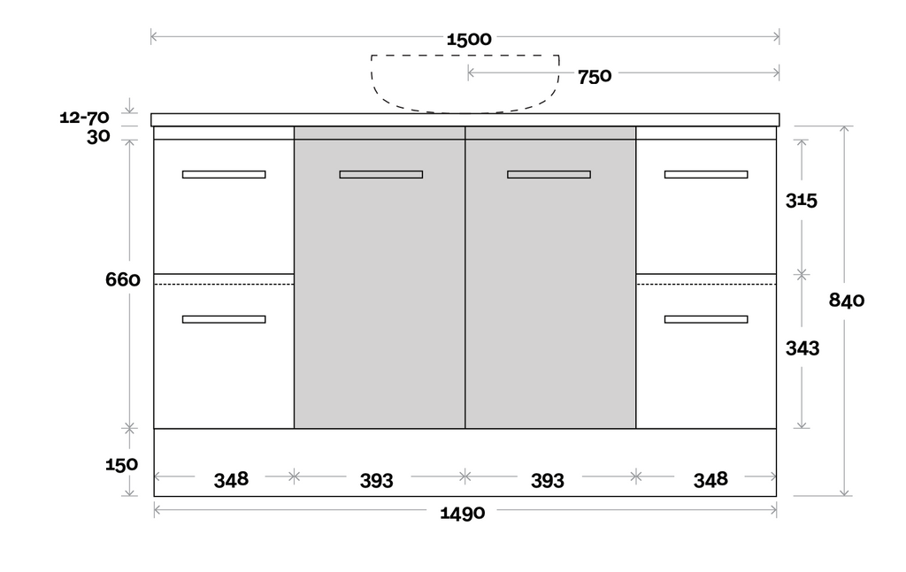 Marquis Phoenix Vanity with Solid Timber Top & Basin Floor Standing Vanity - Wellsons