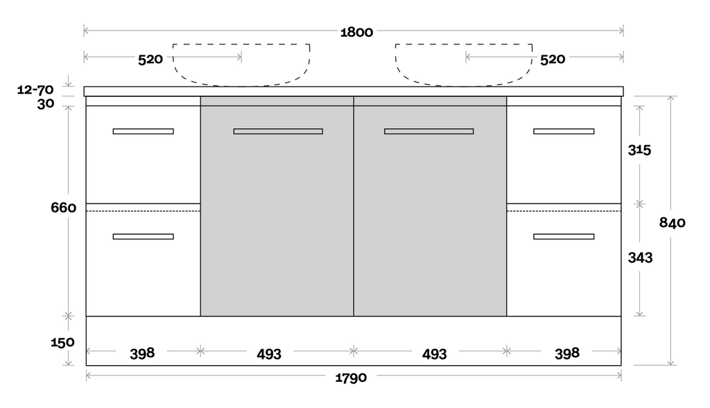 Marquis Phoenix Vanity with Solid Timber Top & Basin Floor Standing Vanity - Wellsons