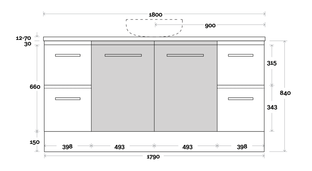 Marquis Phoenix Vanity with Solid Timber Top & Basin Floor Standing Vanity - Wellsons