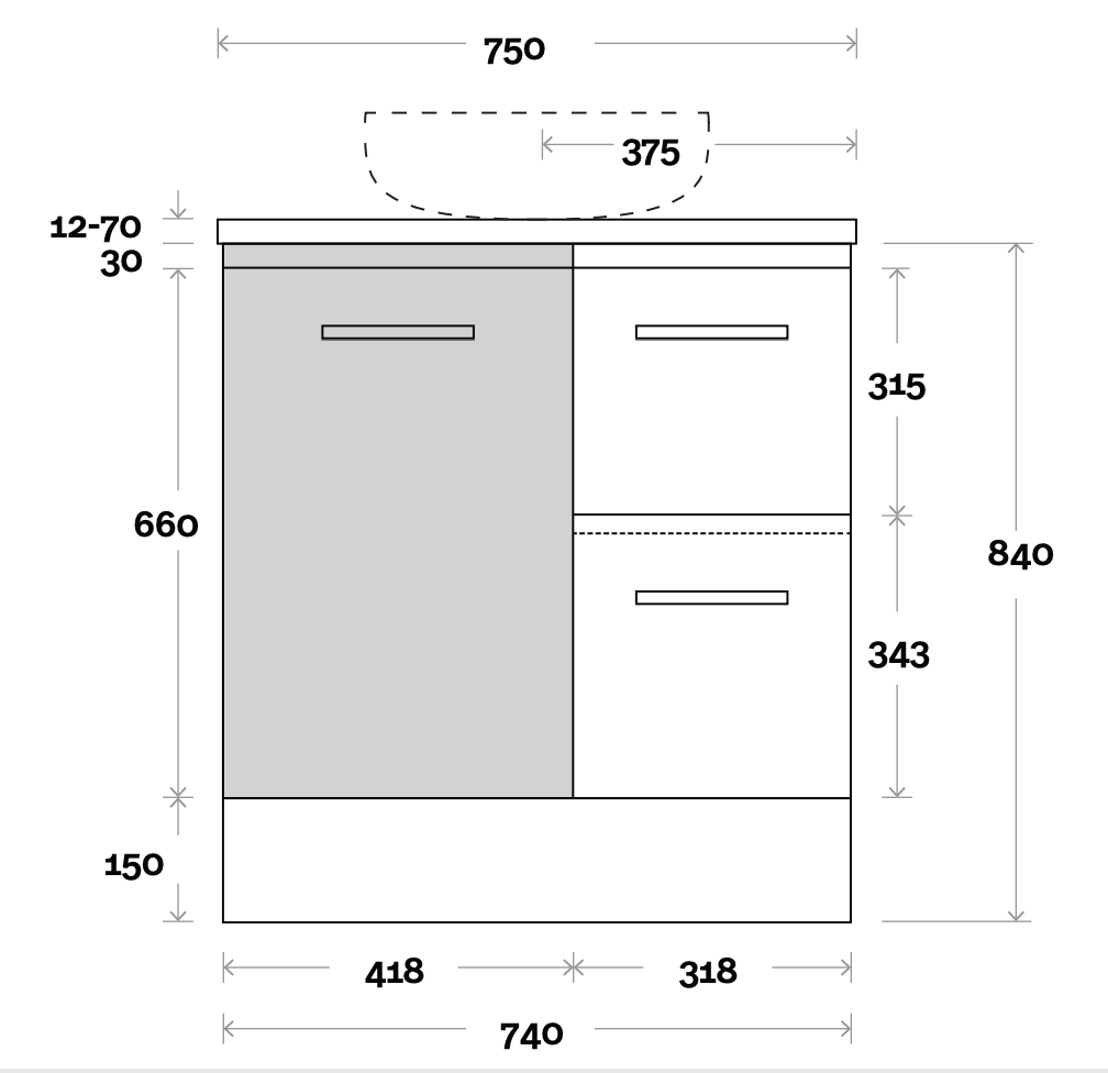 Marquis Phoenix Vanity with Solid Timber Top & Basin Floor Standing Vanity - Wellsons