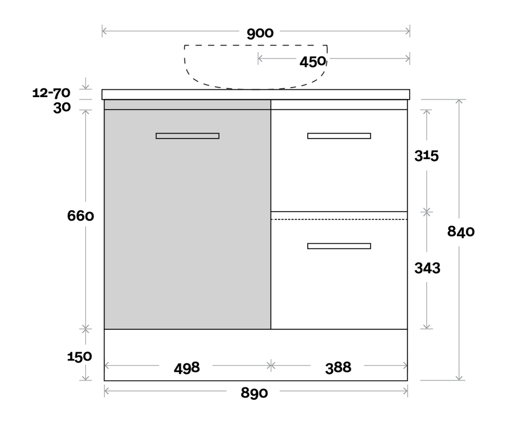 Marquis Phoenix Vanity with Solid Timber Top & Basin Floor Standing Vanity - Wellsons